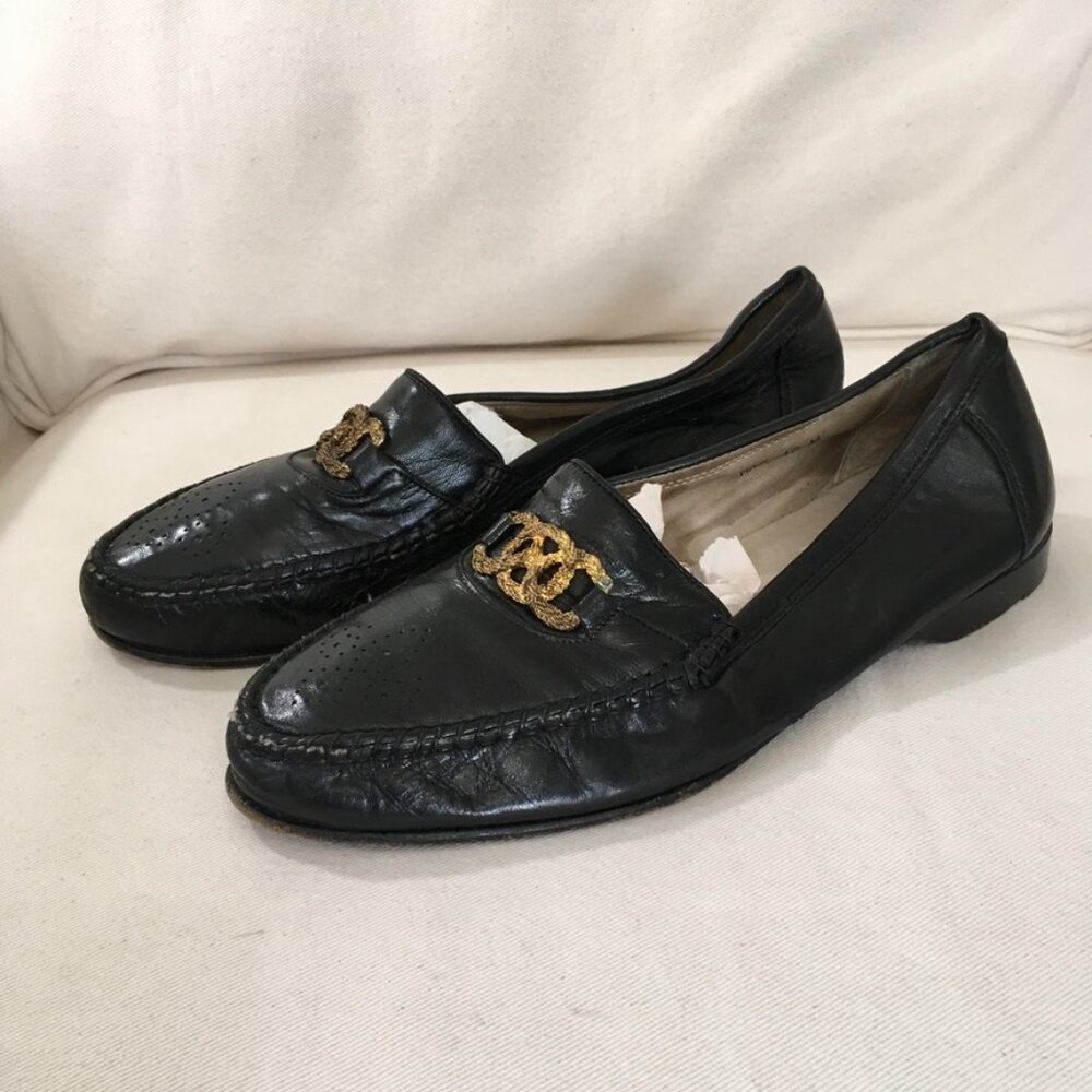 David Eden Italian Black Leather Loafers
